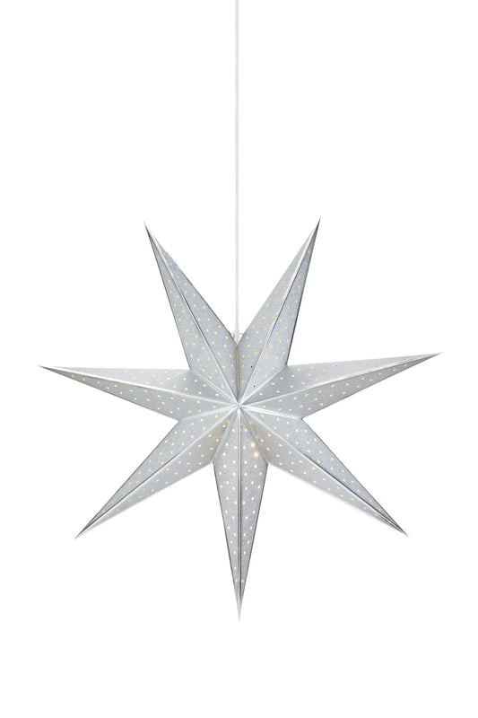 Glitter silver julstjärna 75 cm 705788 | Glitter silver Christmas star | Glitter Silber Weihnachtsstern Beleuchtung 705788