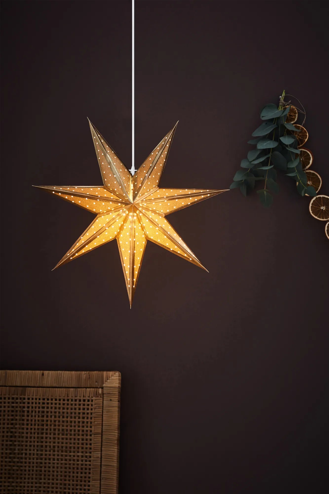 Glitter guld julstjärna 45 cm julbelysning | Glitter gold Christmas star light | Glitter Gold Weihnachtsstern Beleuchtung