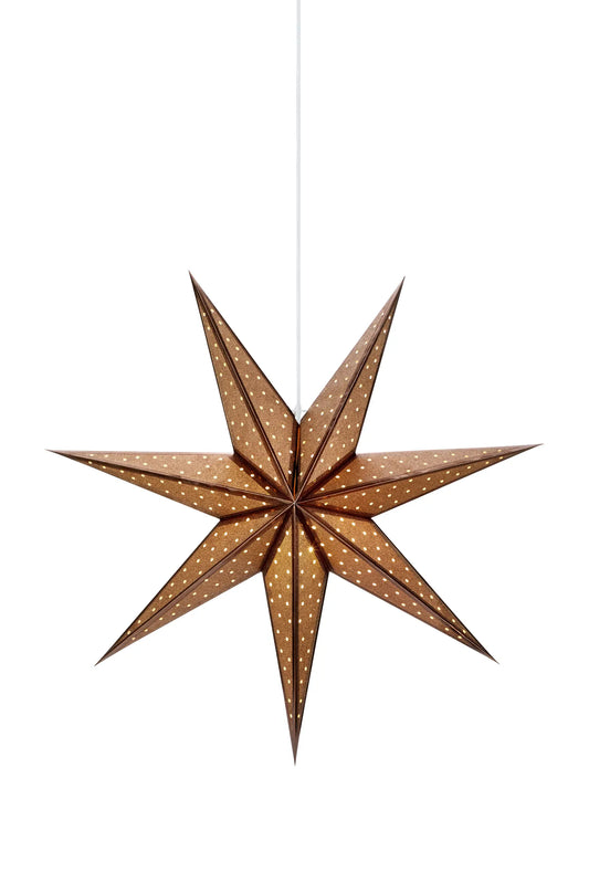 Glitter brons julstjärna 75 cm 705792 | Glitter bronze Christmas star | Glitter Bronze Weihnachtsstern Beleuchtung 705792