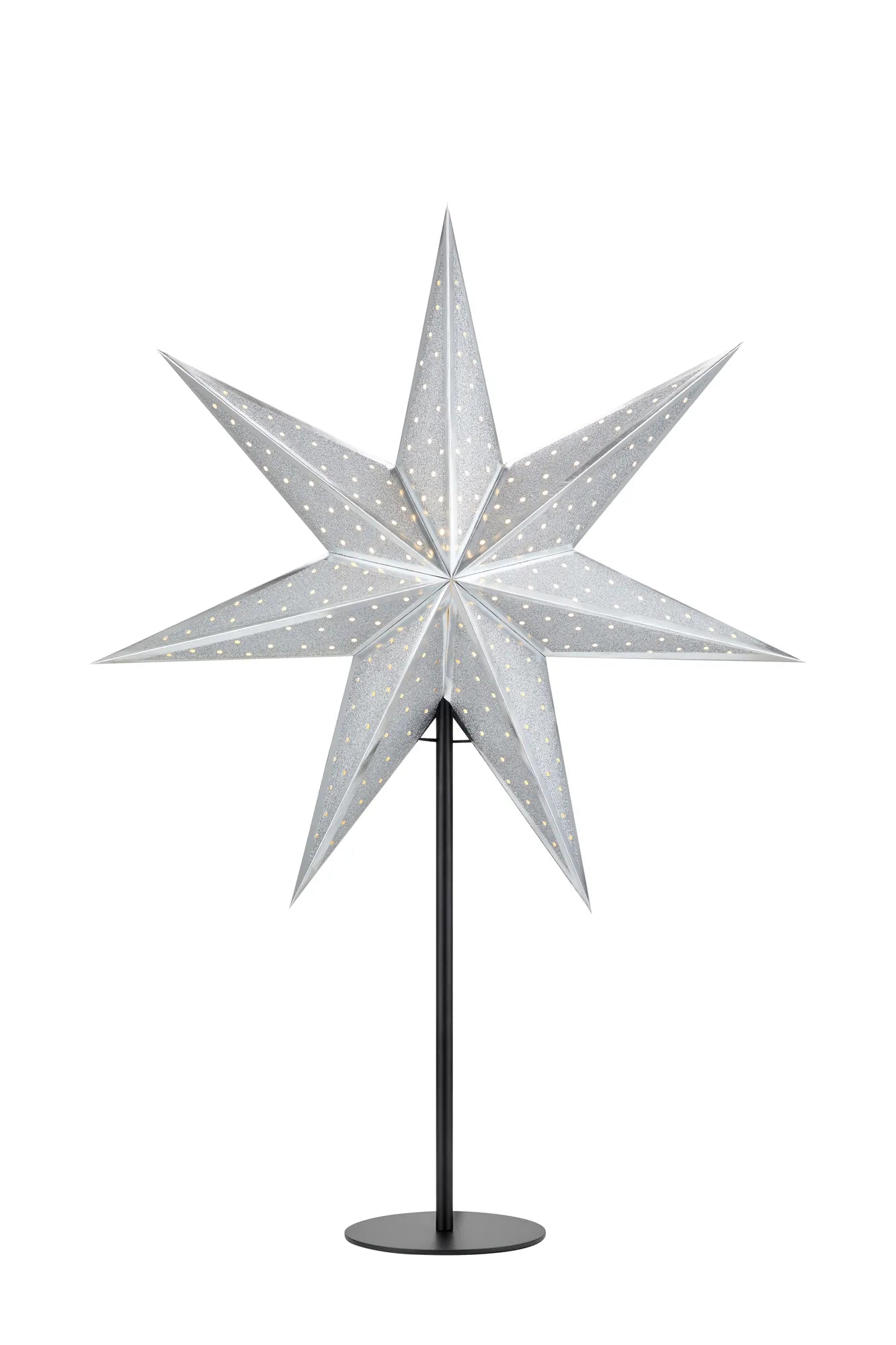 Glitter silver julstjärna 705794 | Glitter silver Christmas star light | Glitter Silber Weihnachtsstern Beleuchtung 705794