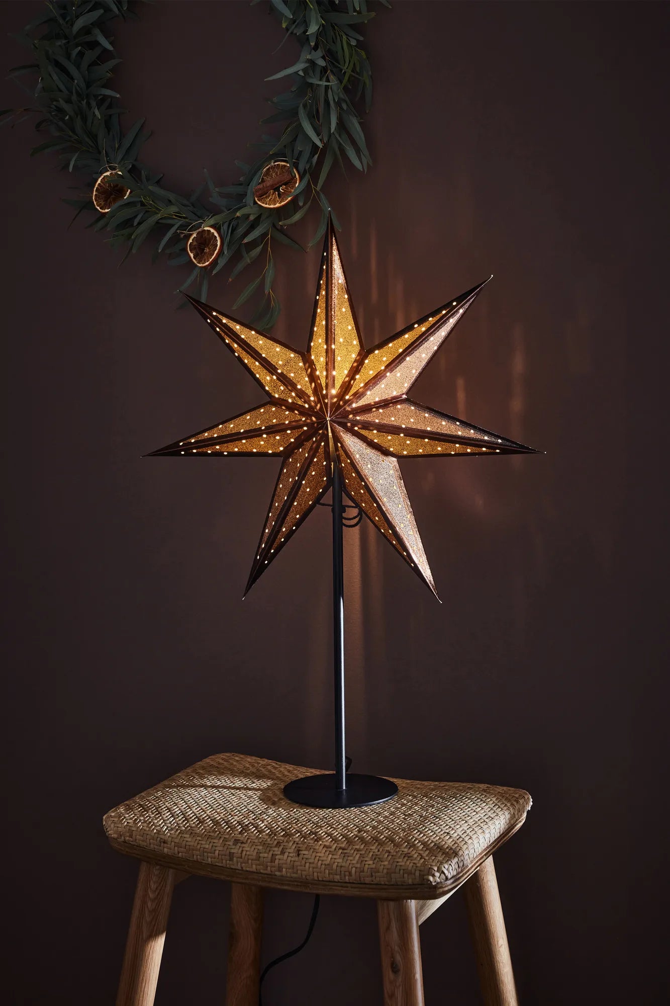 Glitter brons julstjärna julbelysning | Glitter bronze Christmas star light | Glitter Bronze Weihnachtsstern Beleuchtung