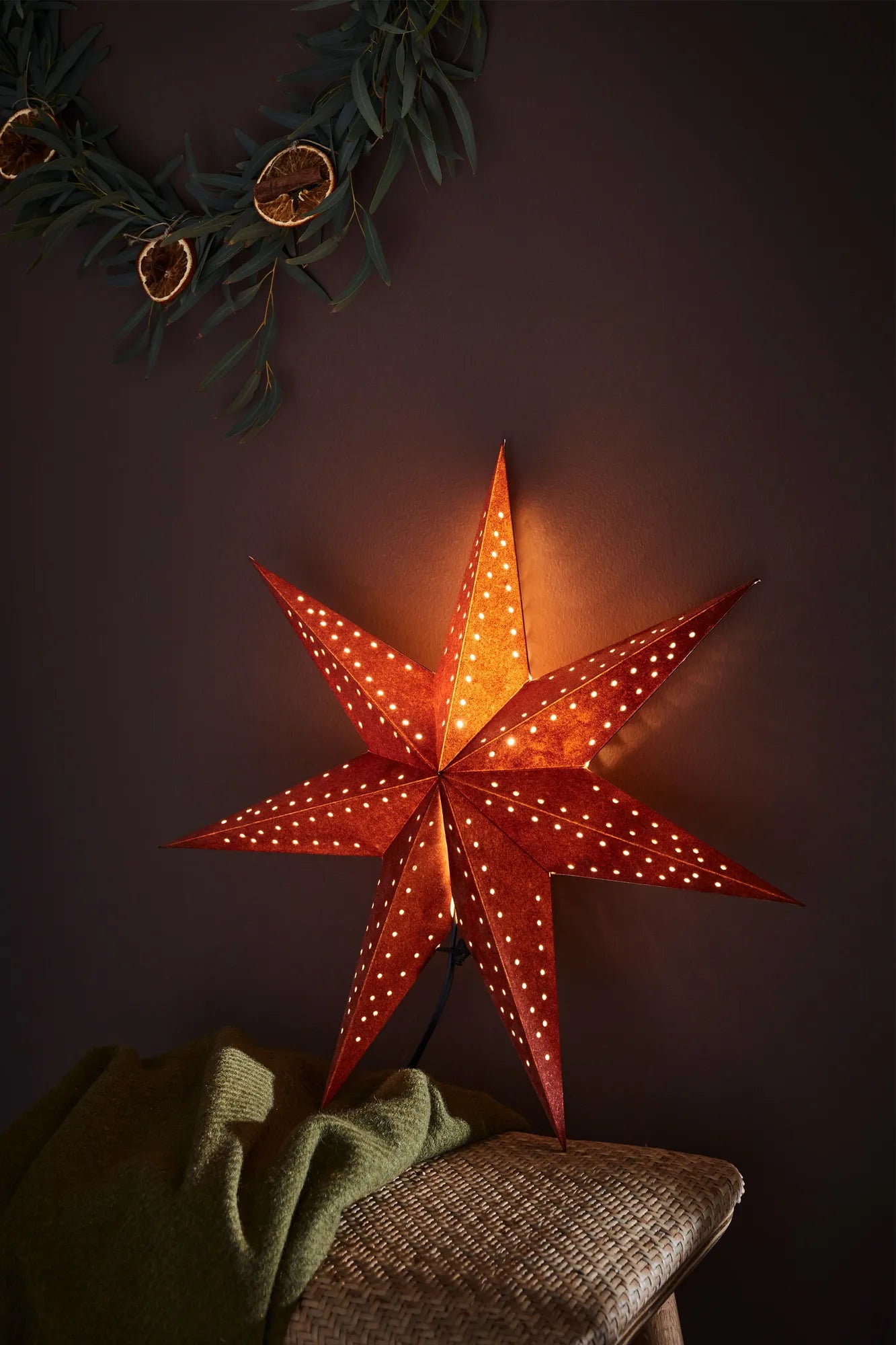 Embla brun julstjärna 45 cm julbelysning | Embla brown Christmas star light | Embla braun Weihnachtsstern Beleuchtung