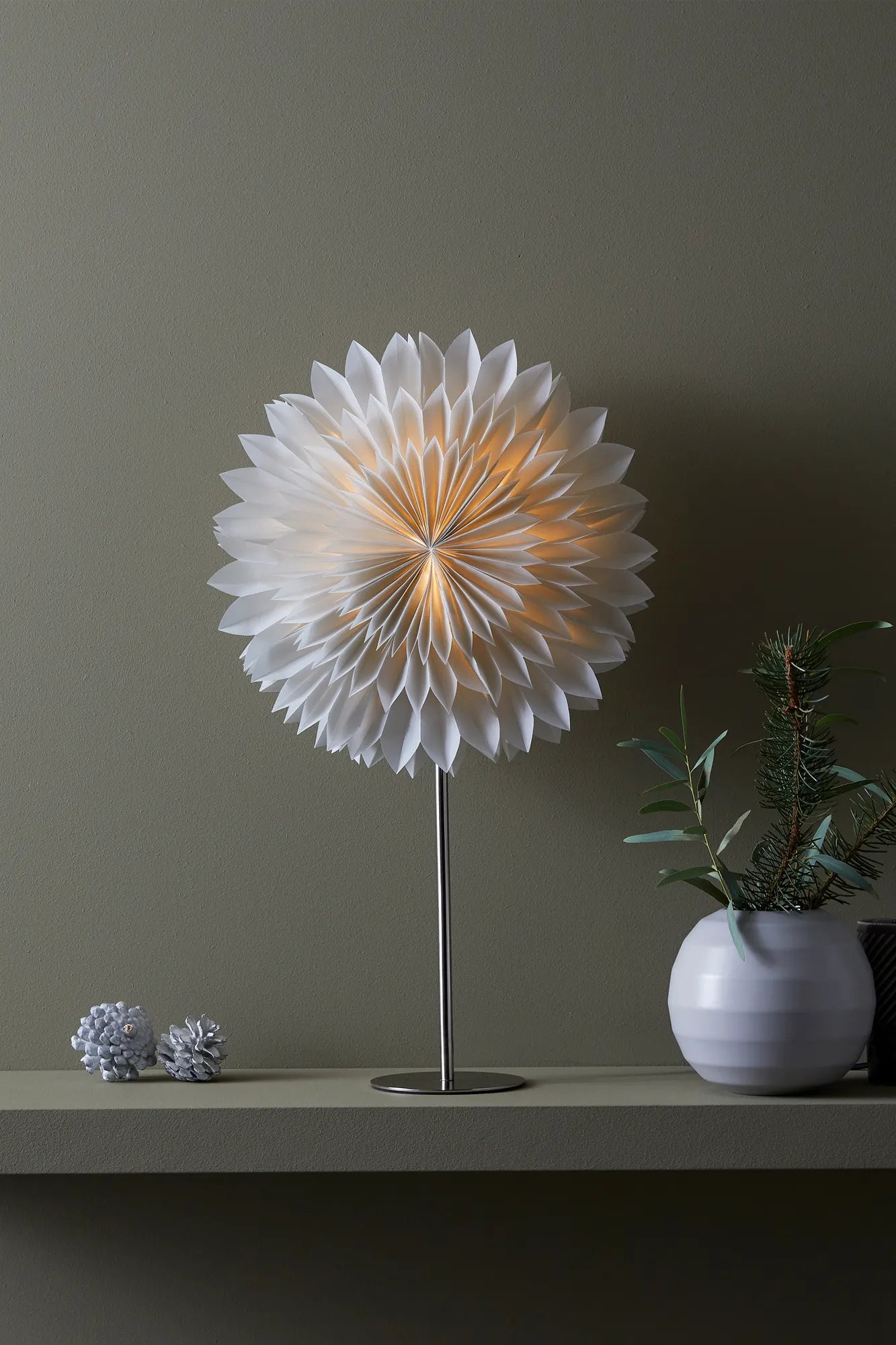 Solina grå julstjärna 35 cm julbelysning | Solina grey Christmas star light | Solina grau Weihnachtsstern Beleuchtung