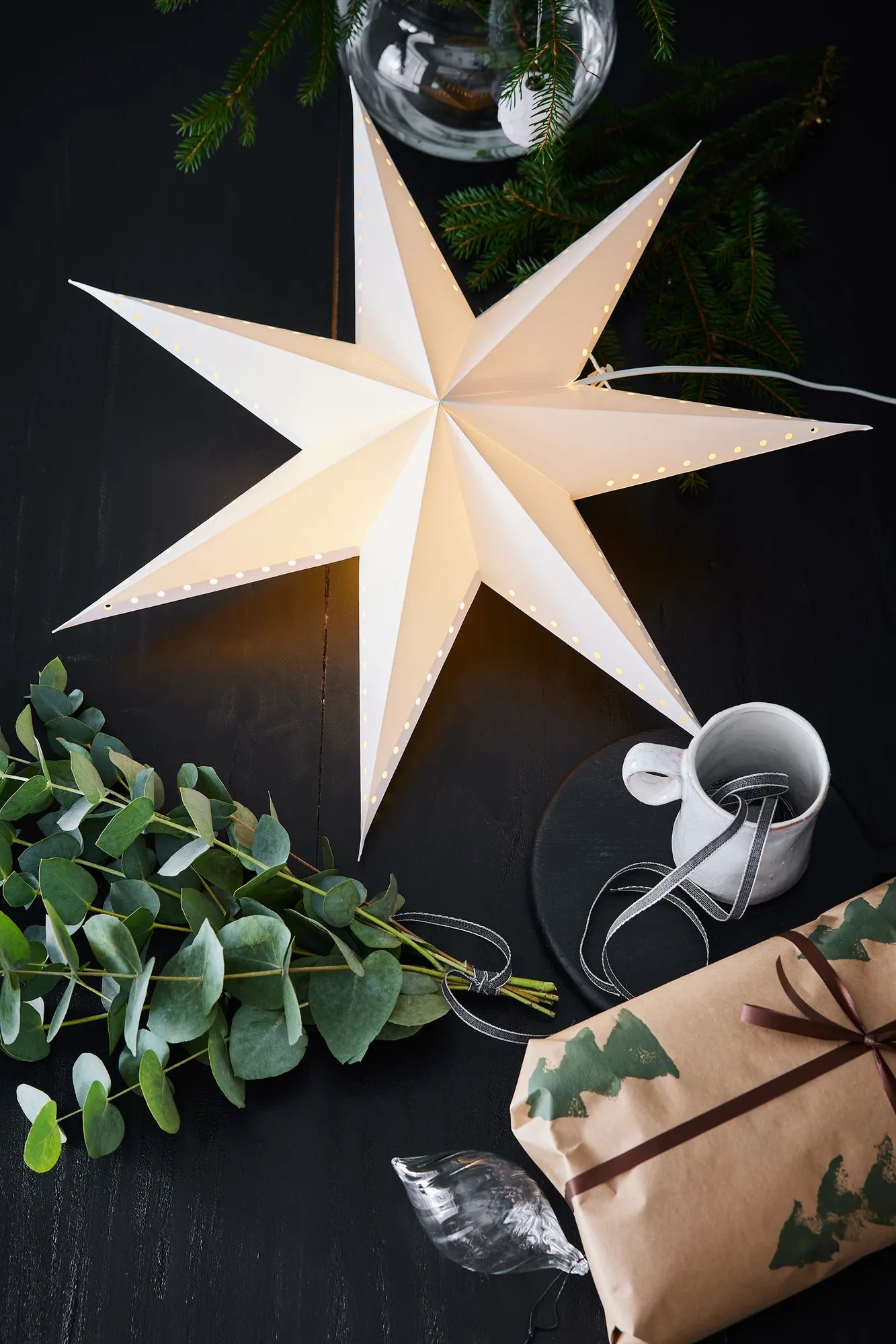 Lively vit julstjärna 60 cm julbelysning | Lively white Christmas star light | Lively weiß Weihnachtsstern Beleuchtung
