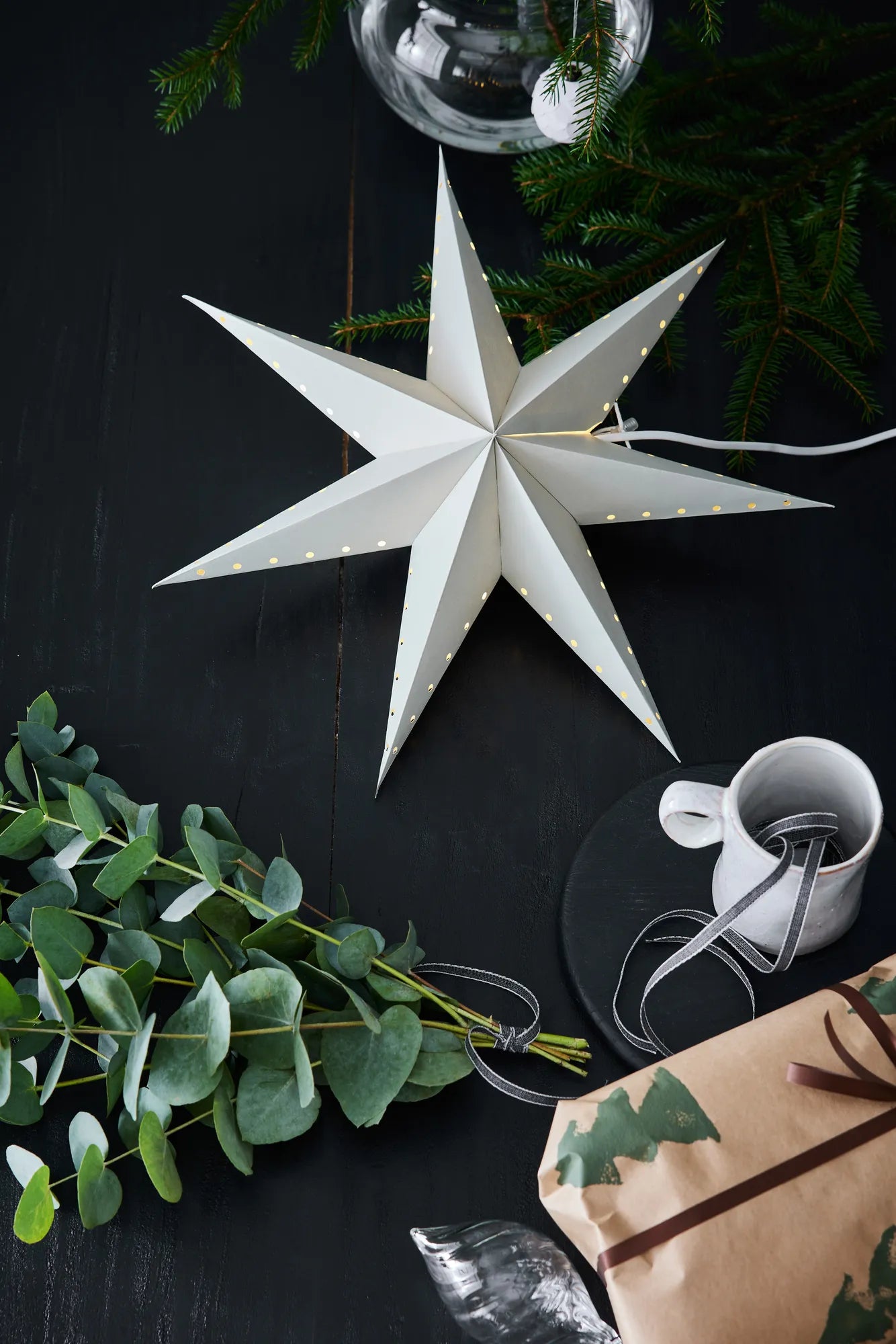 Lively grå julstjärna 45 cm julbelysning | Lively grey Christmas star light | Lively grau Weihnachtsstern Beleuchtung