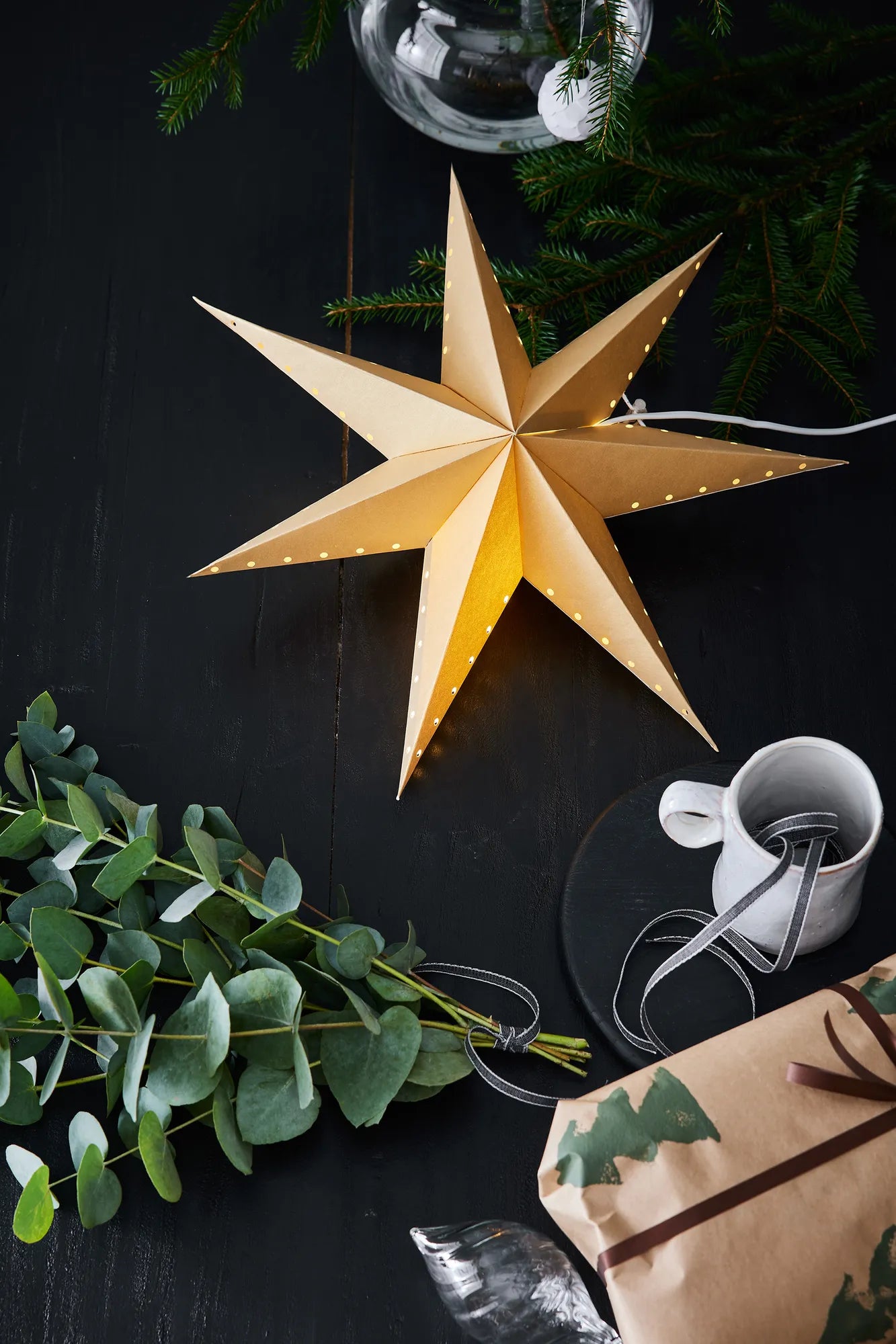 Lively guld julstjärna 45 cm julbelysning | Lively gold Christmas star light | Lively Gold Weihnachtsstern Beleuchtung