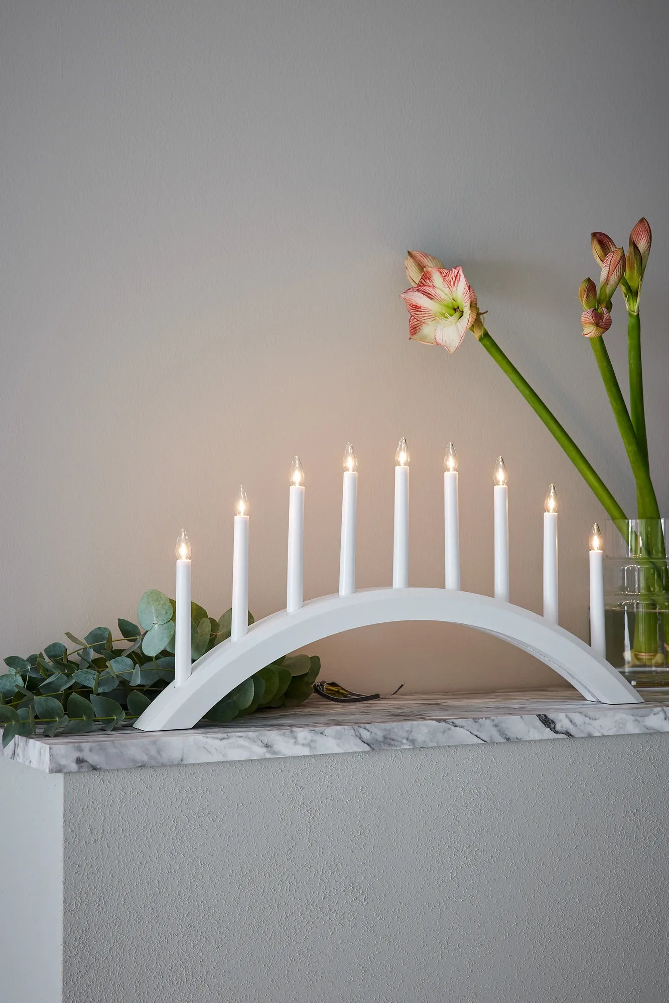 Avento vit adventsljusstake julbelysning stilren belysning | Avento | Avento weiß Adventsleuchter minimalistische Beleuchtung