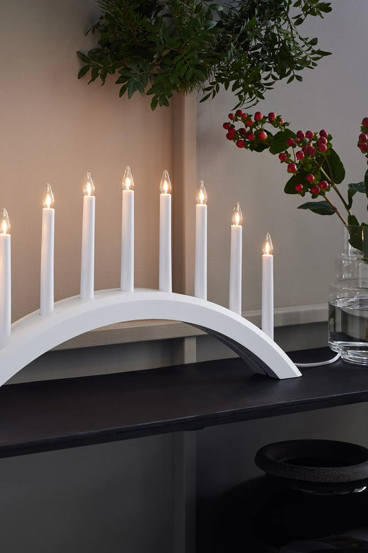 Avento vit adventsljusstake julbelysning skandinavisk design stilren belysning | Avento minimalist lighting | Avento weiß