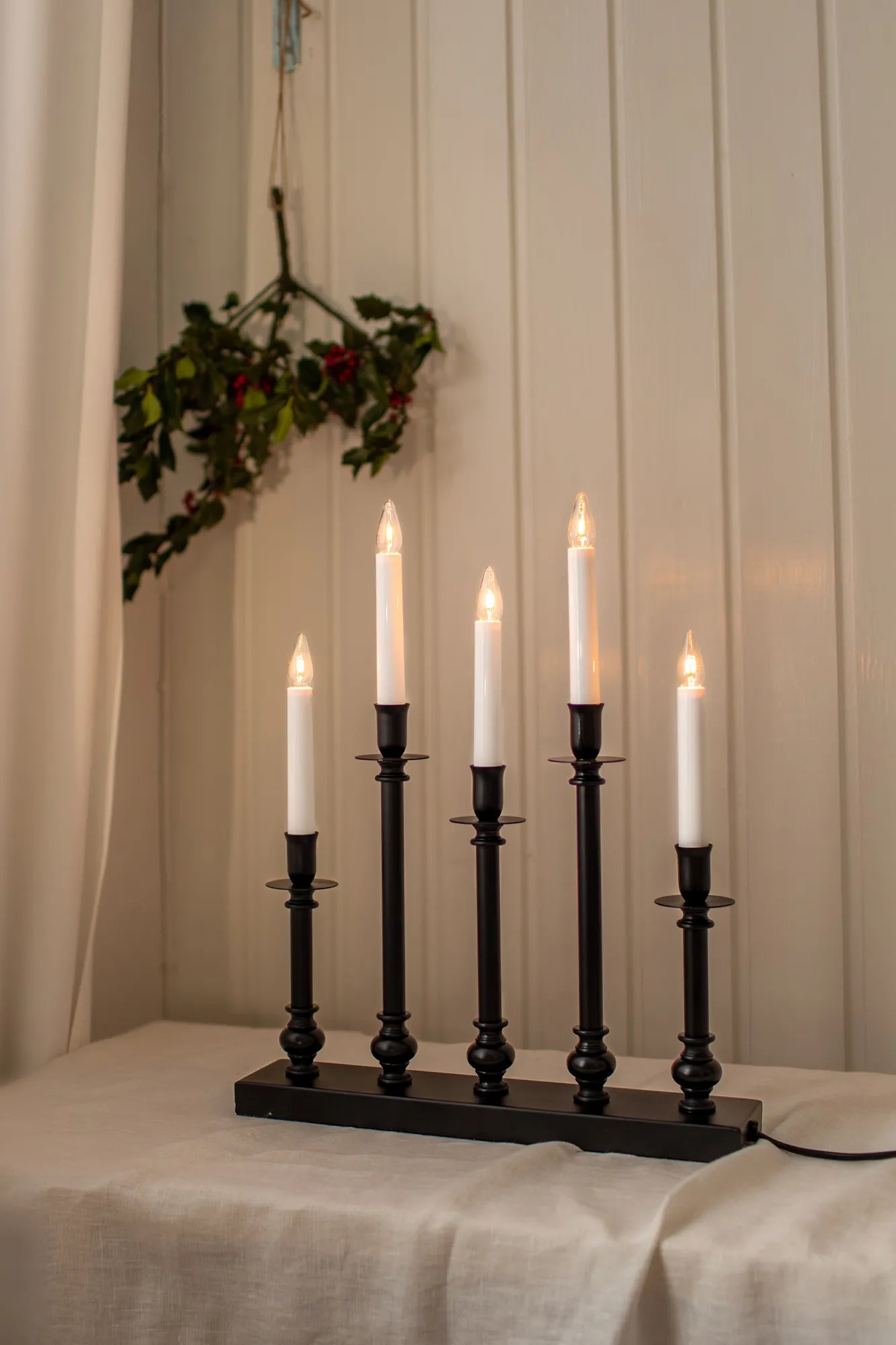 Fratello svart adventsljusstake julbelysning | Fratello black advent candle holder | Fratello schwarz Adventsleuchter