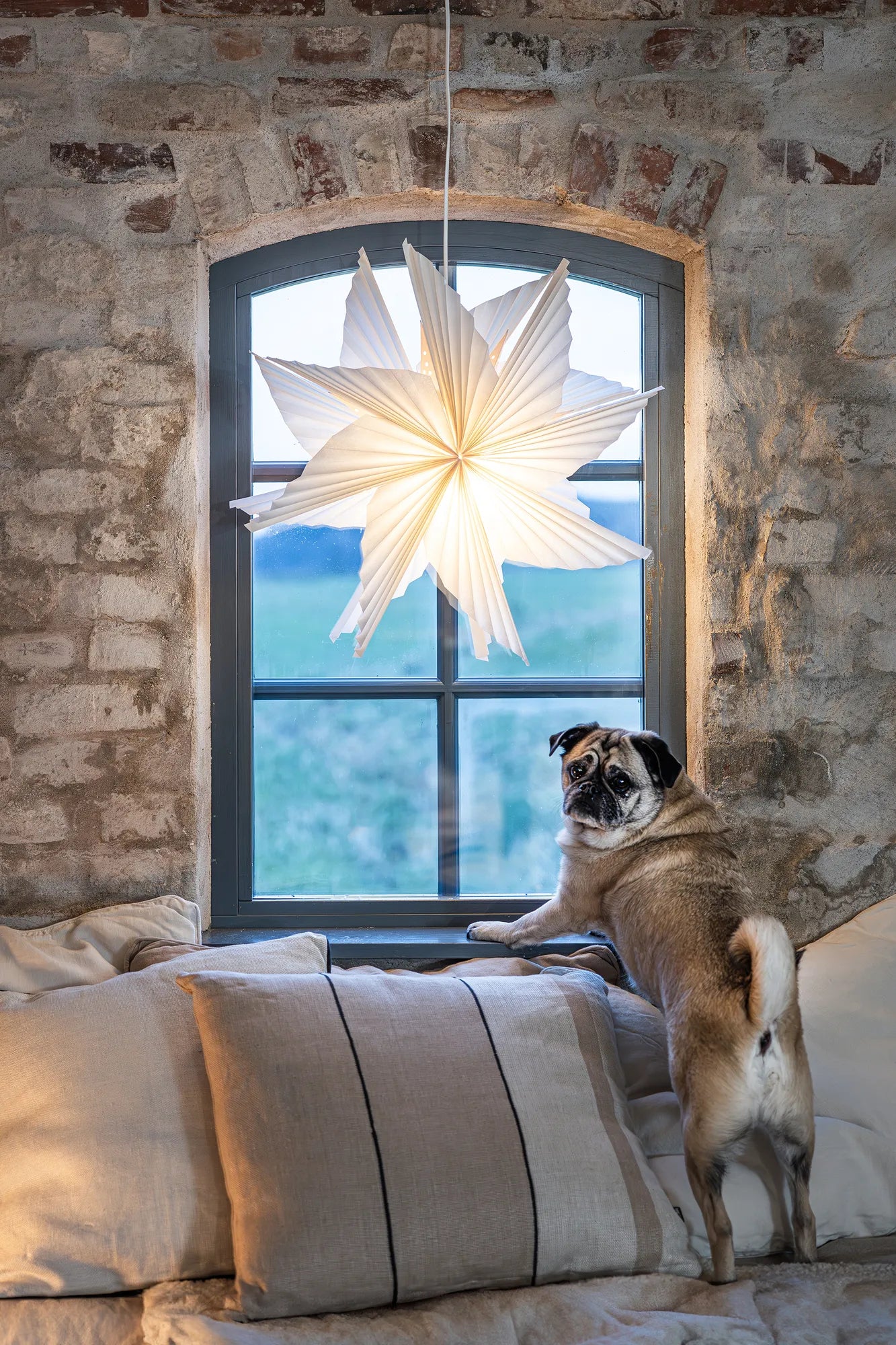 Noomi vit julstjärna 60 cm julbelysning stilren belysning | Noomi white Christmas star light minimalist lighting | Noomi weiß