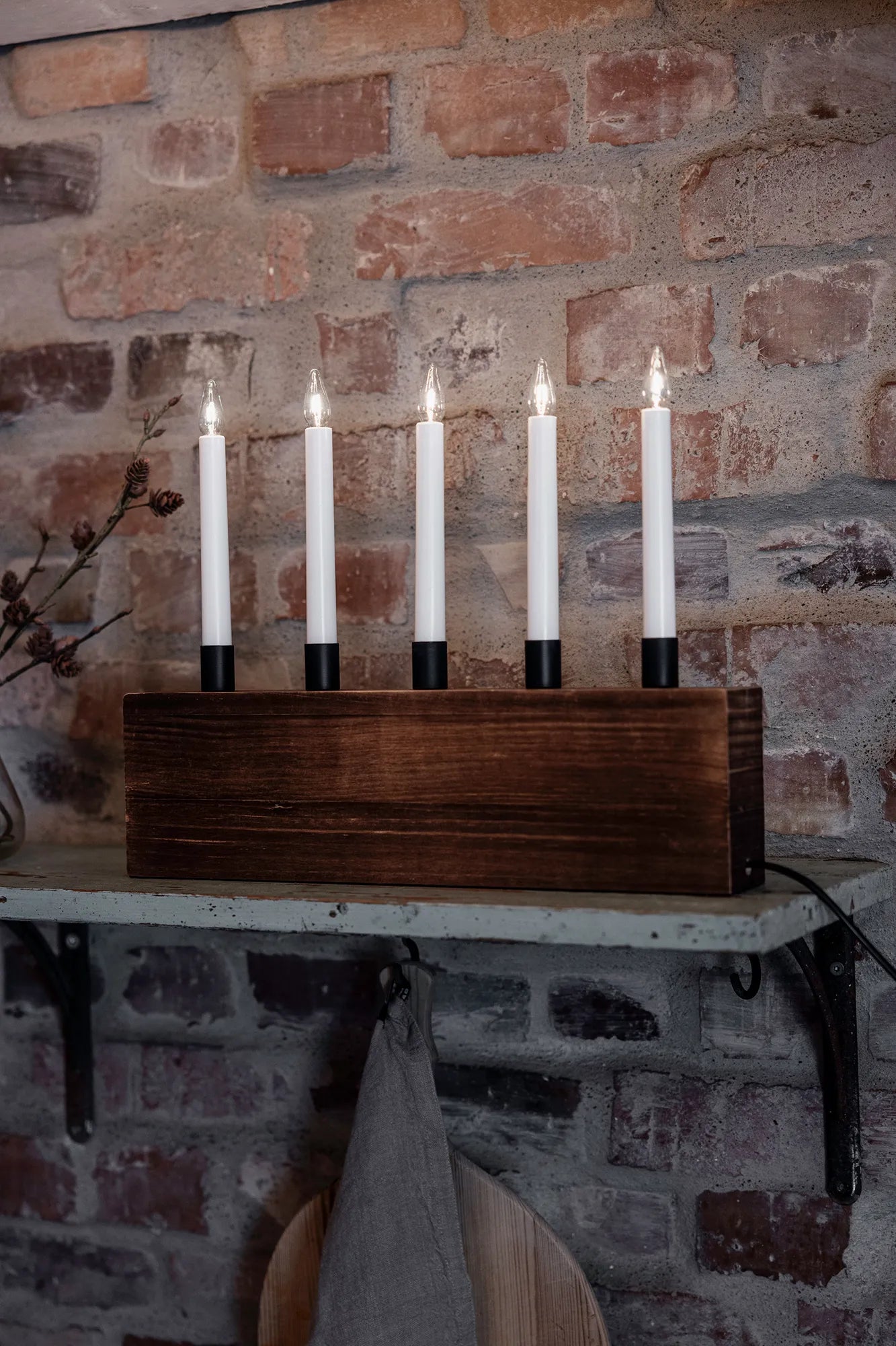 Albero brun adventsljusstake 41 cm julbelysning | Albero brown advent candle holder | Albero braun Adventsleuchter