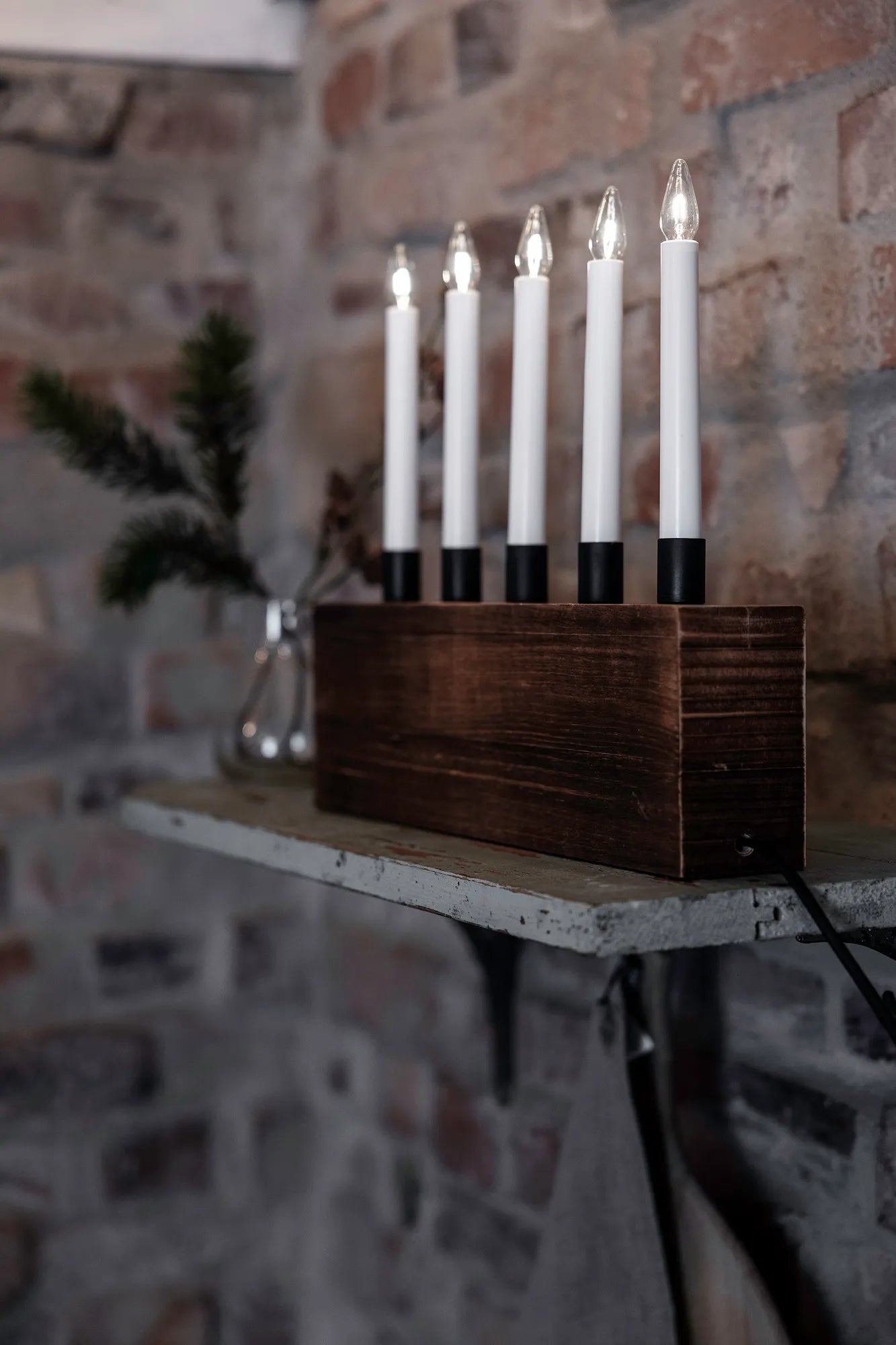 Albero brun adventsljusstake 41 cm julbelysning skandinavisk design | Albero brown advent candle holder Scandinavian | Albero