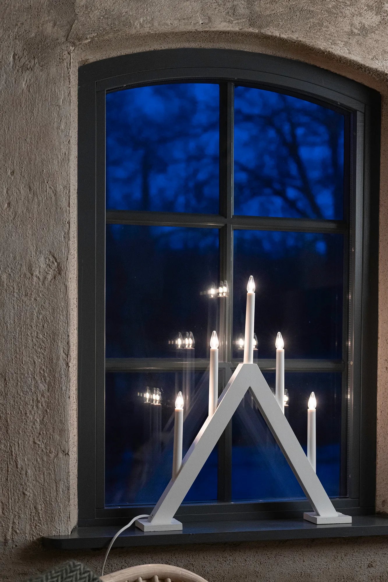 Ariele vit adventsljusstake 47 cm julbelysning skandinavisk design | Ariele white advent candle holder Scandinavian | Ariele