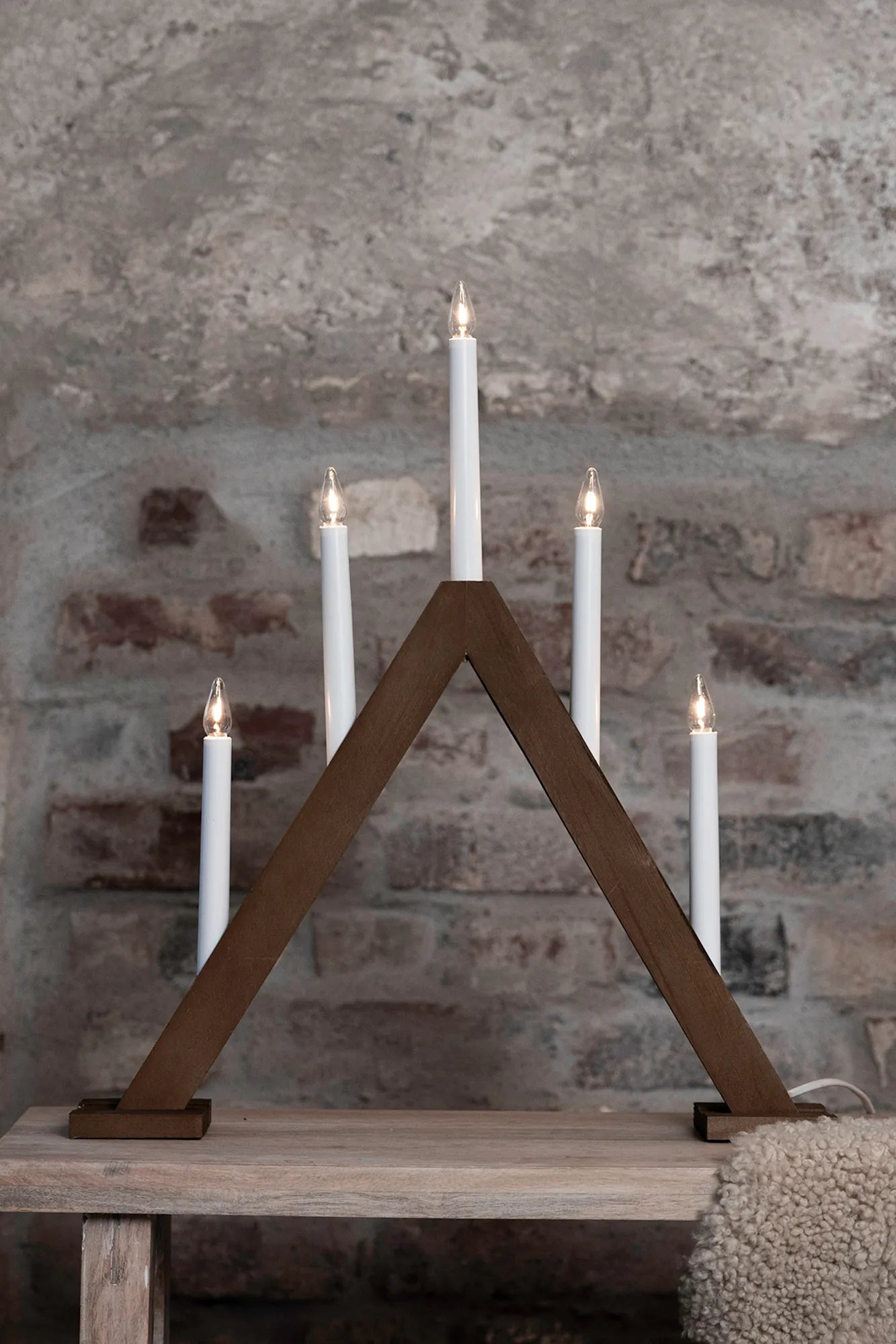 Ariele brun adventsljusstake 47 cm julbelysning | Ariele brown advent candle holder | Ariele braun Adventsleuchter