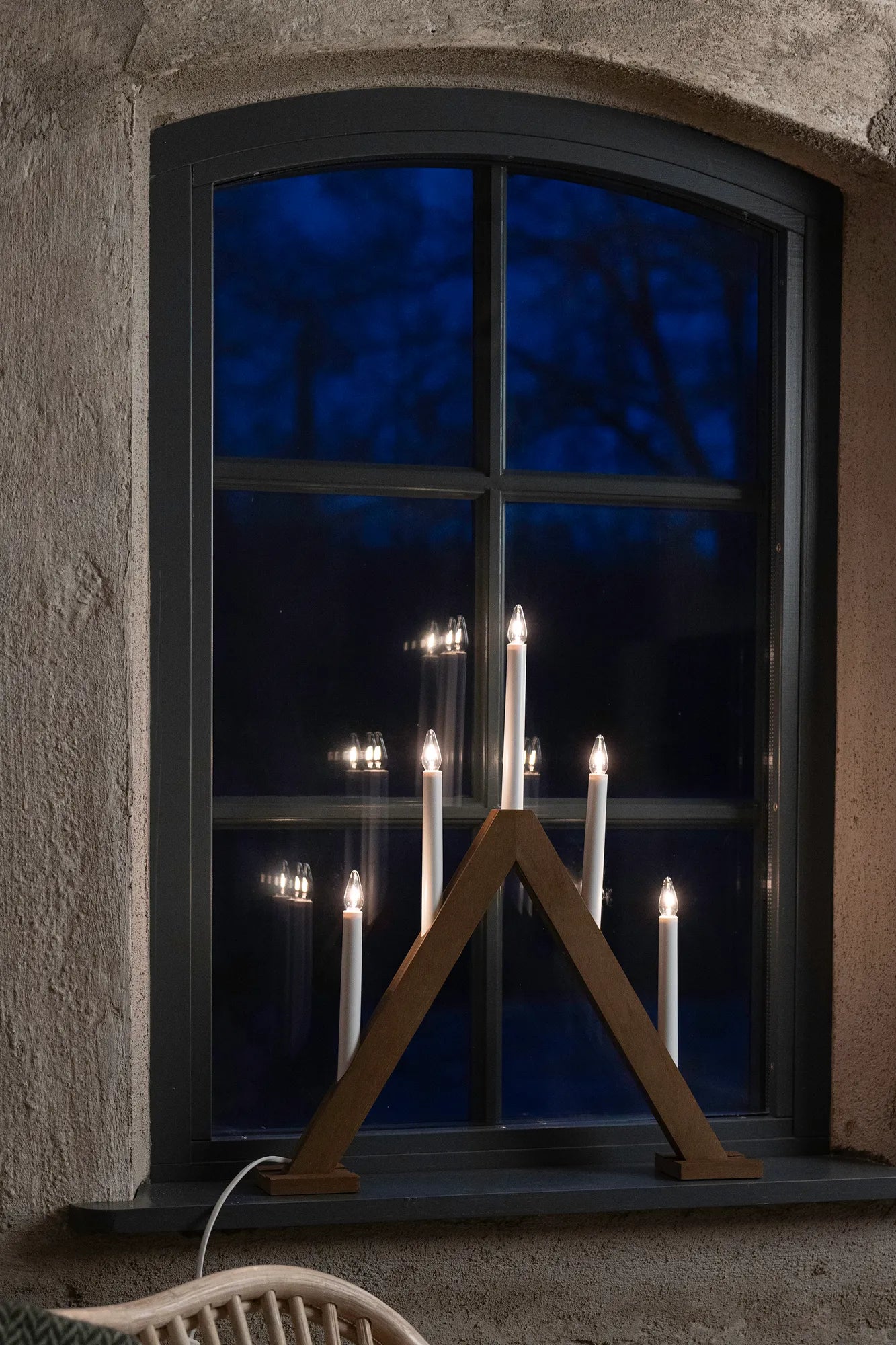 Ariele brun adventsljusstake 47 cm julbelysning skandinavisk design | Ariele brown advent candle holder Scandinavian | Ariele