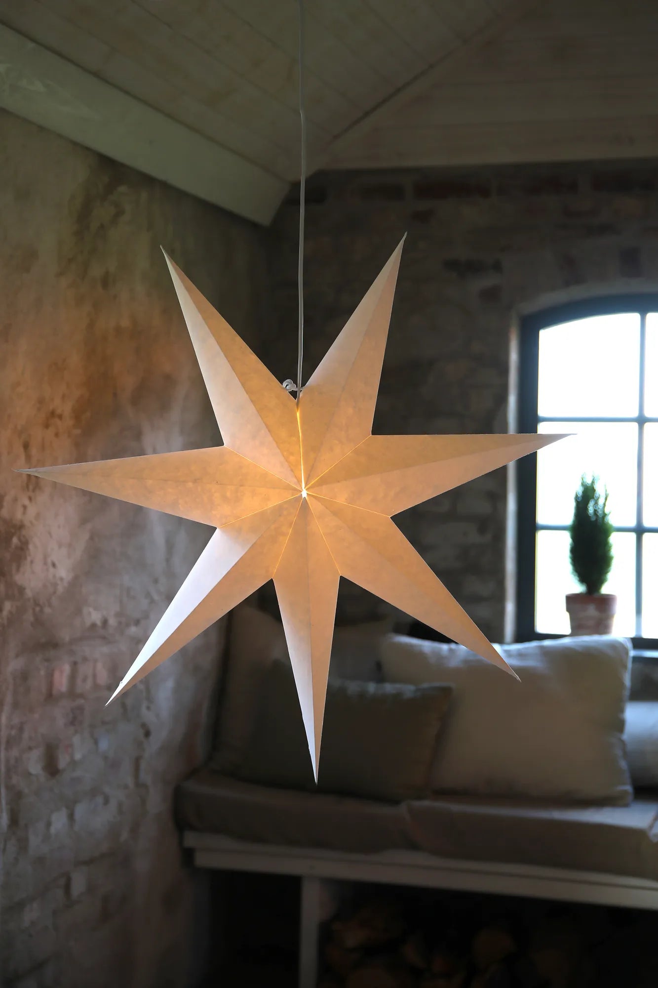 Livia vit julstjärna 75 cm julbelysning | Livia white Christmas star light | Livia weiß Weihnachtsstern Beleuchtung