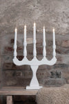 Svaneholm vit adventsljusstake julbelysning | Svaneholm white advent candle holder | Svaneholm weiß Adventsleuchter