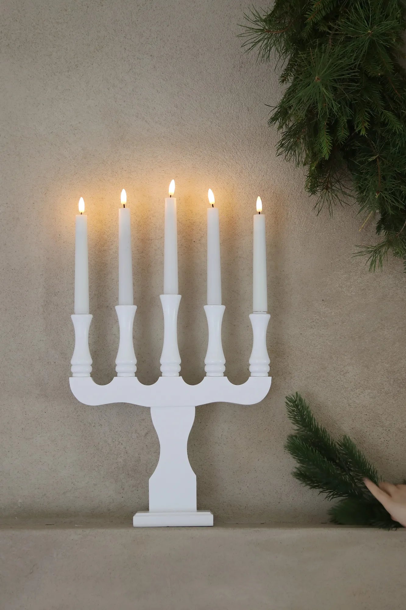 Rydboholm vit adventsljusstake julbelysning | Rydboholm white advent candle holder | Rydboholm weiß Adventsleuchter