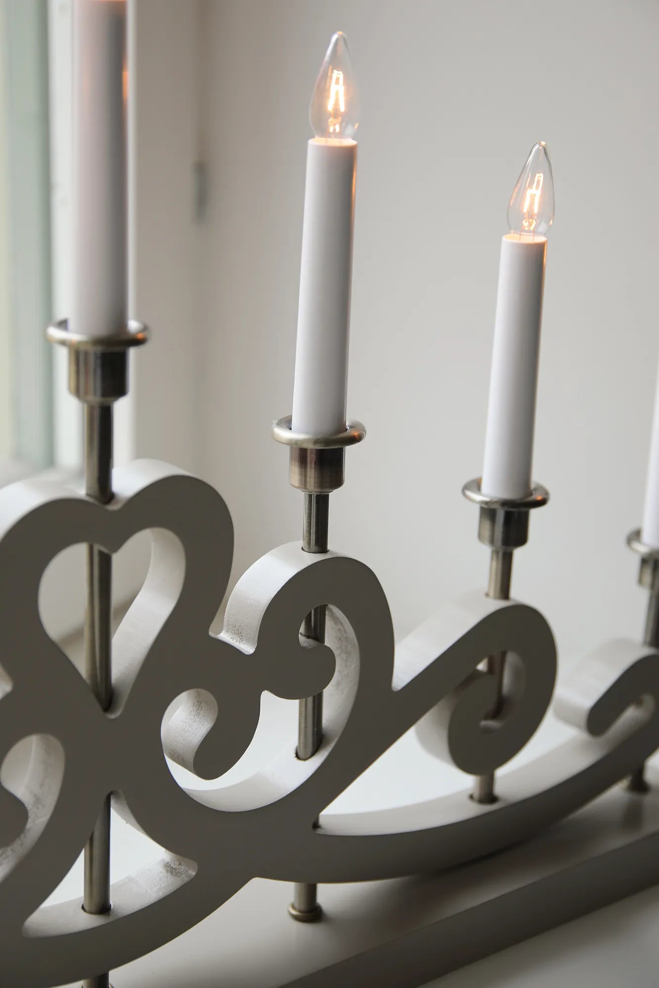 Nightfall Advent Candlestick Greige