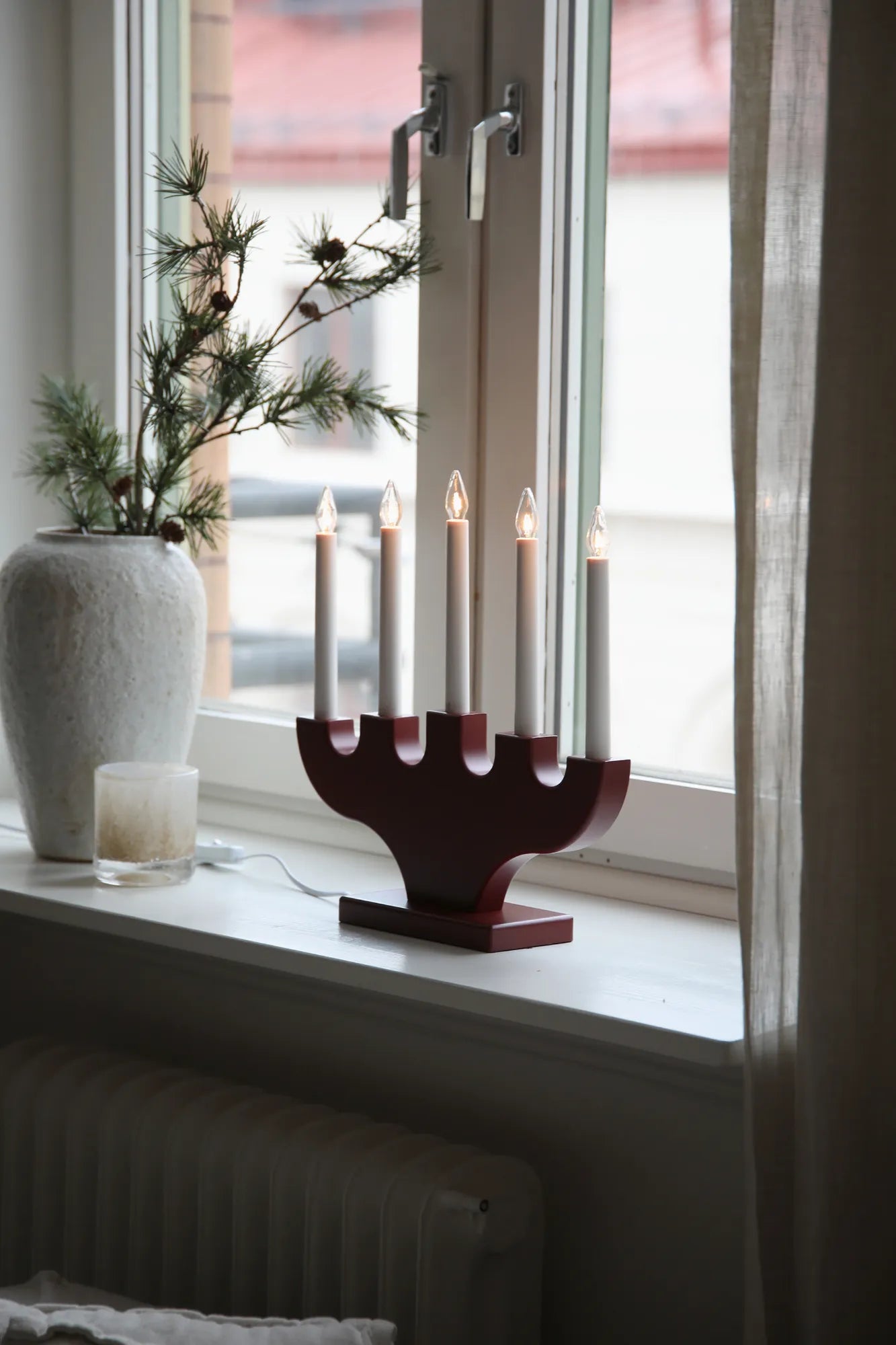 Spira Advent Candlestick Dark Red 35 cm