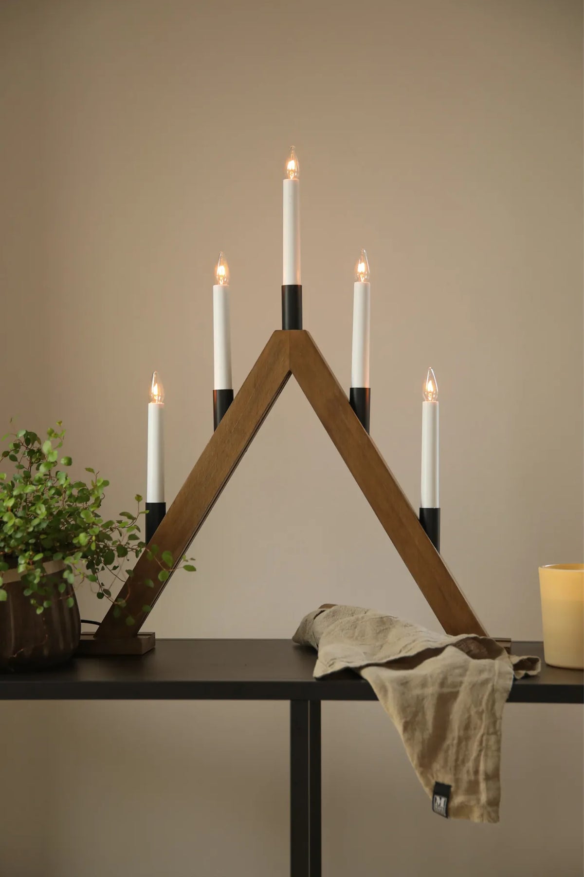 Ember Świecznik adwentowy Ciemnobrązowy 54 cm