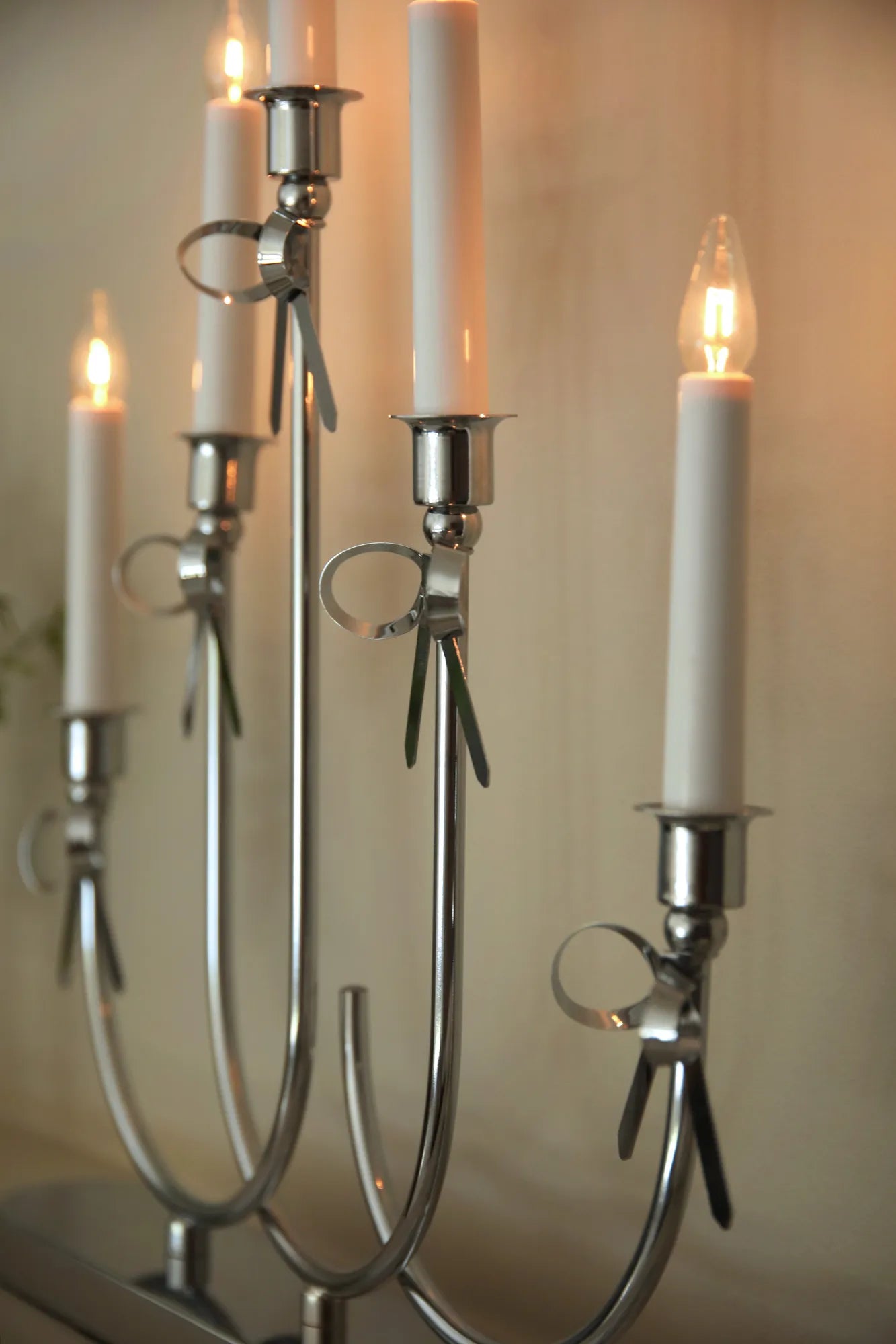 Eira Adventsljusstake Rosett Krom