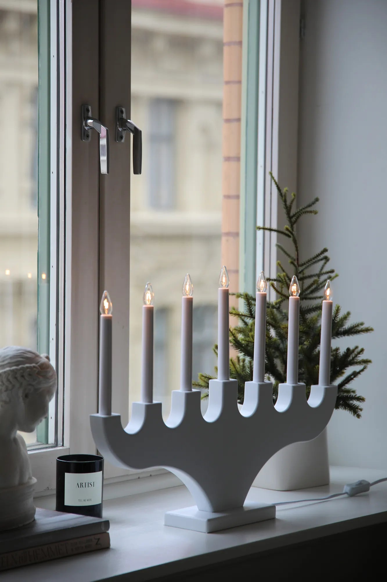 Spira Advent Candlestick White 60 cm