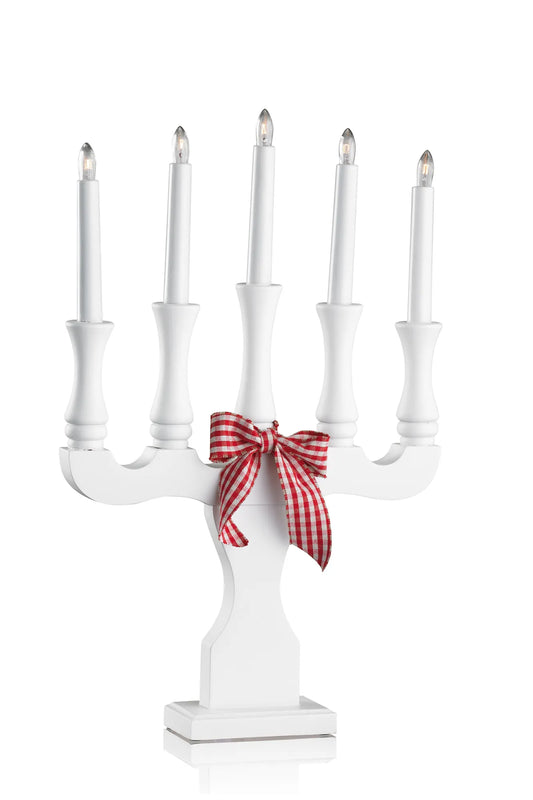 Rydboholm vit adventsljusstake 8011 | Rydboholm white advent candle holder 8011 | Rydboholm weiß Adventsleuchter 8011
