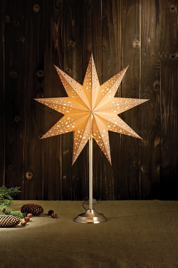 Solvalla - Table Star White/Brushed metal