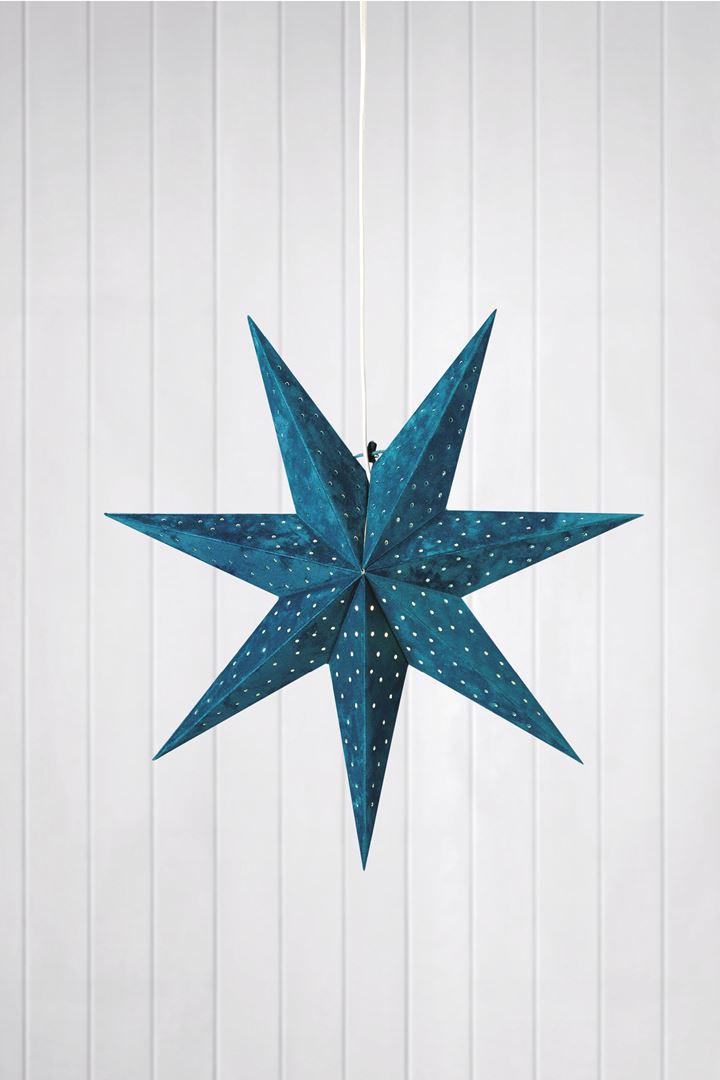 Velours - Stjärna Blå 45cm